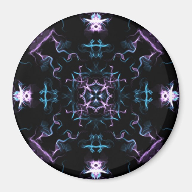 Imán Flor de Mandala morada y azul (Frente)