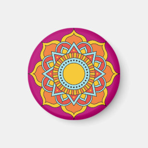 Imán Flor de Mandala roja geométrica-54567