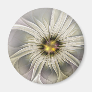 Imán Flor de marfil grande, abstracto arte fractal mode
