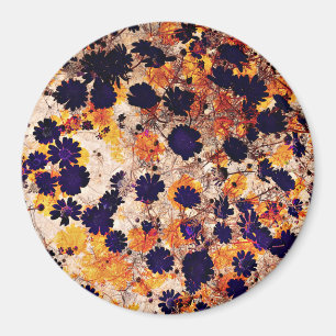 Imán Flor de margarita amarilla estampado floral arte d