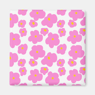 Imán Flor de margarita amarilla rosa patrón moderno ele