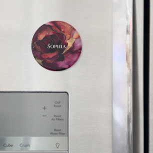 Imán Flor de oro rosa de Borgoña