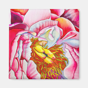Imán Flor de peonía rosa acuática
