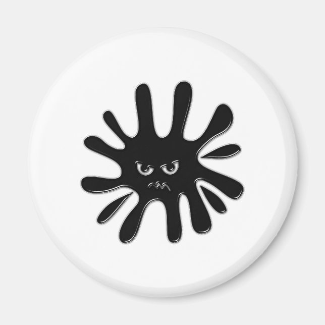 Imán Flor de pintura negra furiosa (Frente)