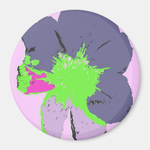 Imán Flor de PopArt del chapoteo del color
