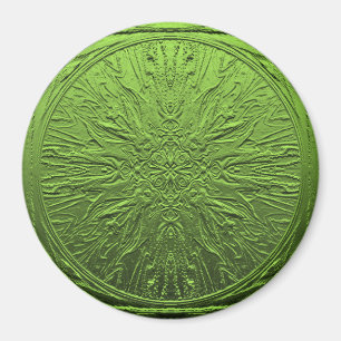 Imán Flor de satén verde...