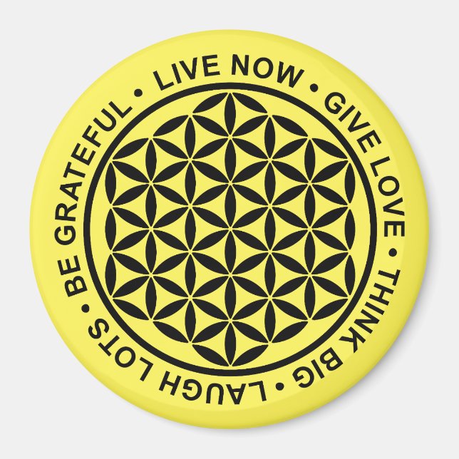 Imán Flor De Símbolo De La Vida - Reglas De La Vida 1 (Frente)