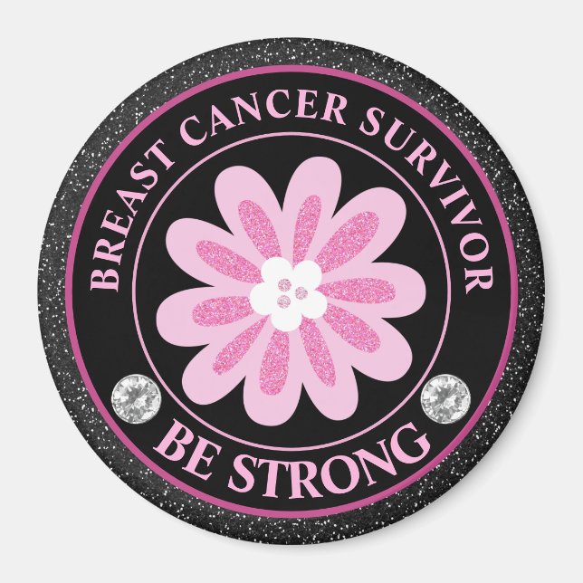 Imán Flor de Superviviente de Conciencia del Cáncer de  (Frente)