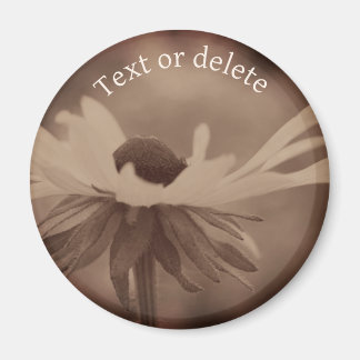 Imán Flor de Susan de ojos negros sepia personalizada