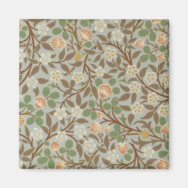 Imán Flor de trébol botánico de William Morris (Frente)