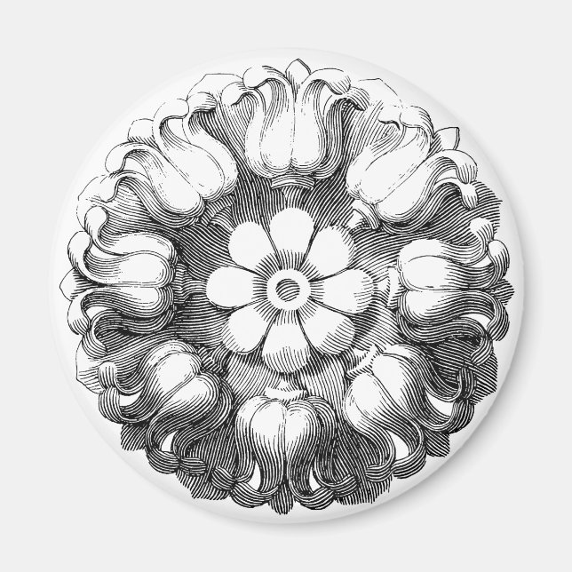 Imán Flor de tulipán moderna de época (Frente)