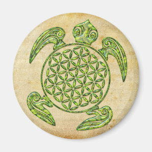 Imán Flor de vida / Blume des Lebes - verde tortuga