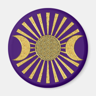 Imán Flor de vida con luna