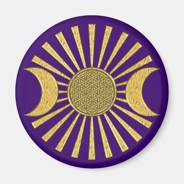 Imán Flor de vida con luna (Frente)