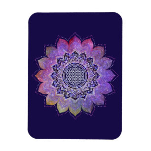 Imán Flor De Vida - Espacio De Galaxia De Estilo Vintag