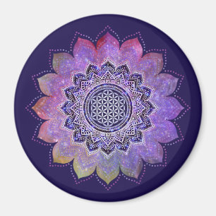 Imán Flor De Vida - Espacio De Galaxia De Estilo Vintag