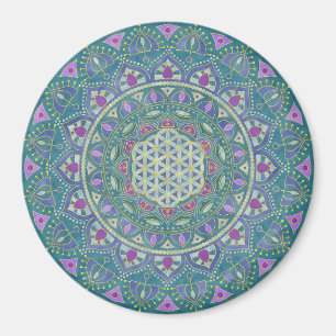 Imán Flor De Vida - Mandala Estilo India 1