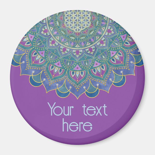 Imán Flor De Vida - Mandala Estilo India 1 (Frente)