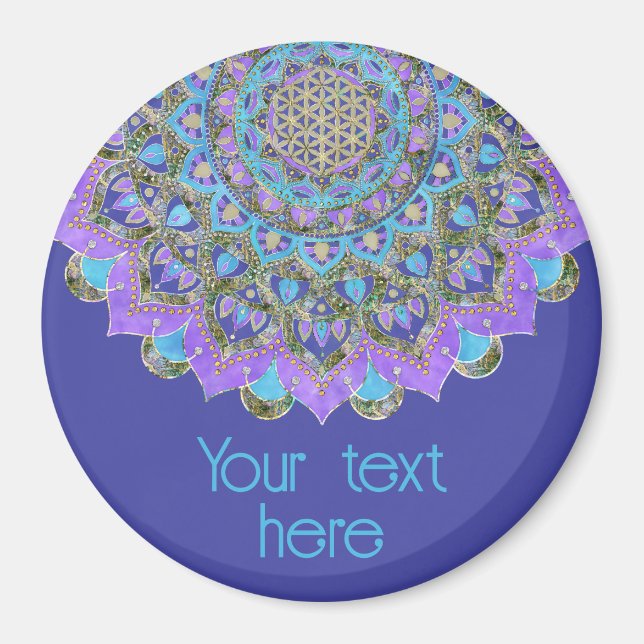 Imán Flor De Vida - Mandala Estilo India 2 (Frente)