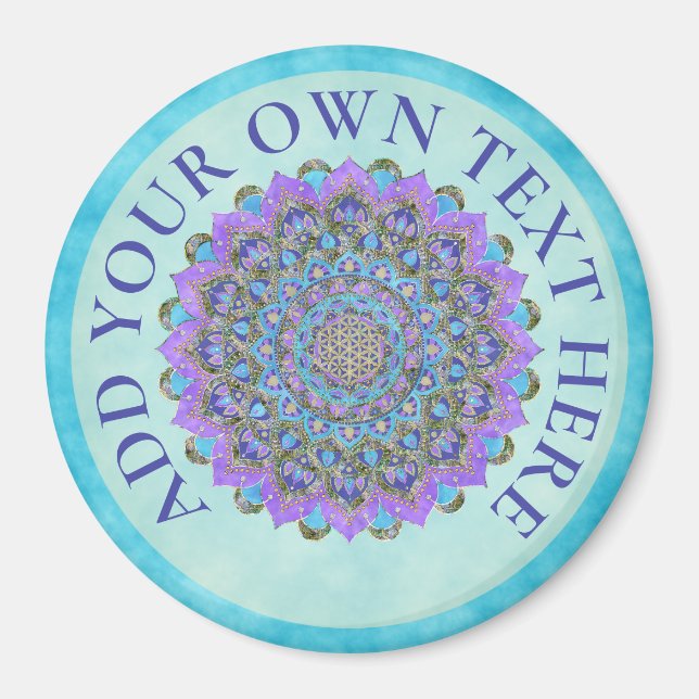 Imán Flor De Vida - Mandala Estilo India 2 (Frente)