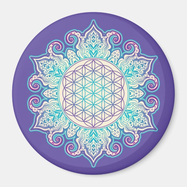 Imán Flor de vida - Mandala india 2 (Frente)