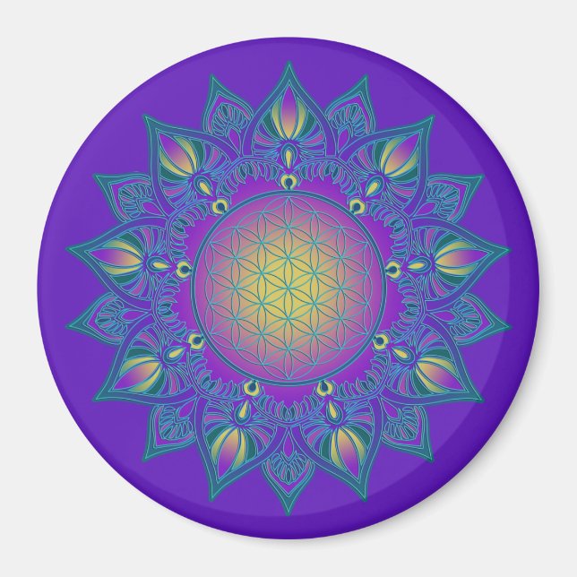 Imán Flor de vida - Mandala india 3 (Frente)