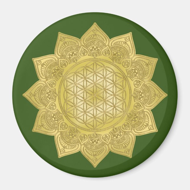 Imán Flor de vida - Mandala india 4 (Frente)