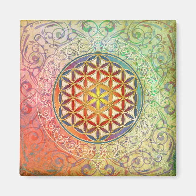 Imán Flor de vida - Ornamento I (Frente)