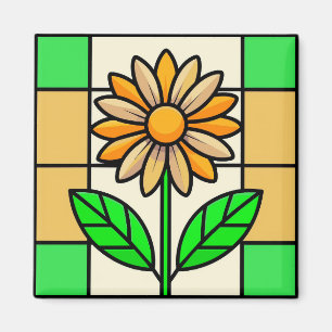 Imán Flor de vidrio manchado