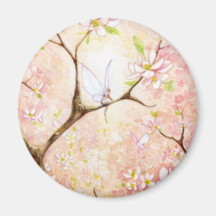 Imán Flor de vista rosa