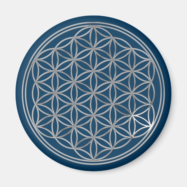 Imán Flor De Vivo / plata (Frente)