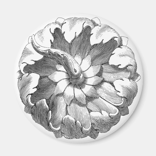 Imán Flor exótica vintage moderna (Frente)