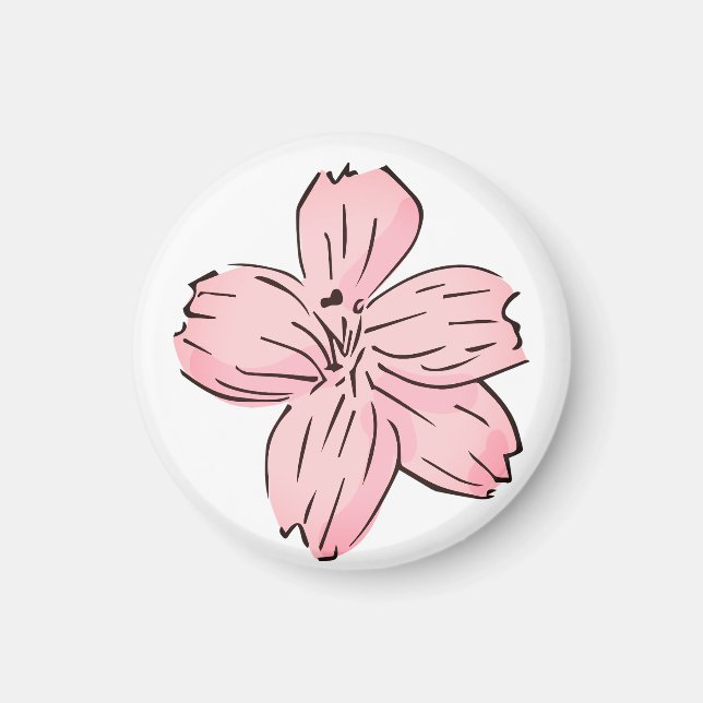 Imán Flor, flor rosa (Frente)