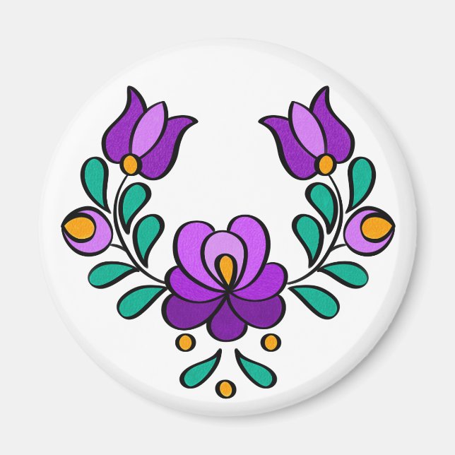 Imán Flor folclórica de Hungría (Frente)