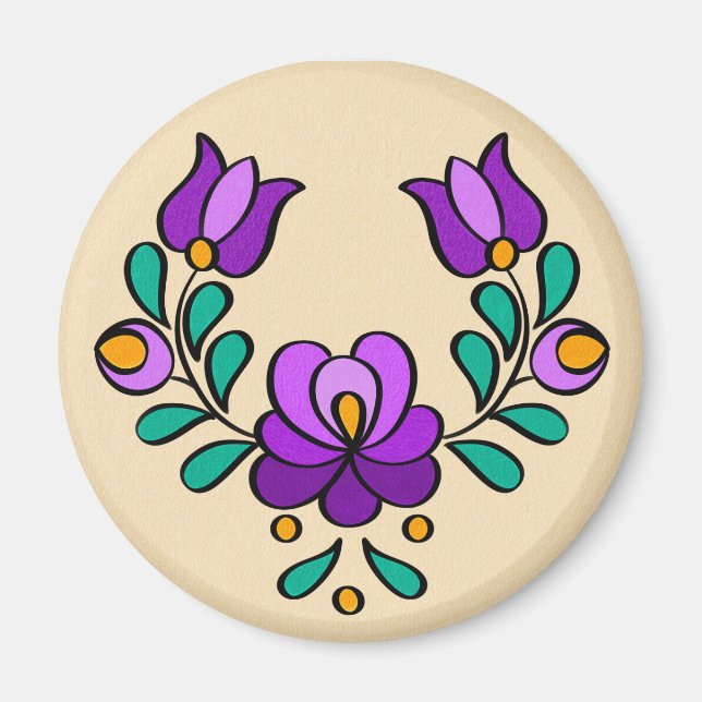 Imán Flor folclórica de Hungría (Frente)