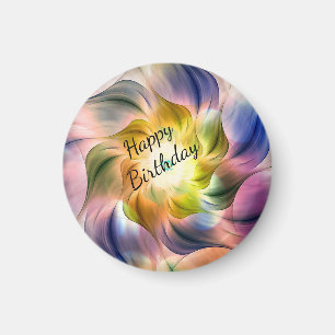 Imán Flor Fractal de llama colorida