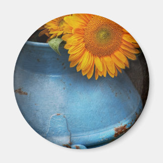 Imán Flor - girasol - Pequeño sol azul