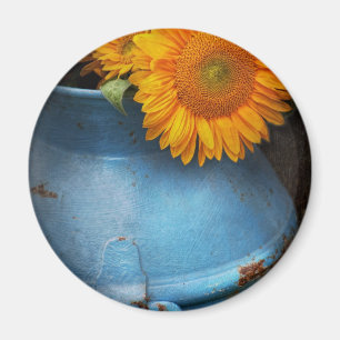Imán Flor - girasol - poca sol azul