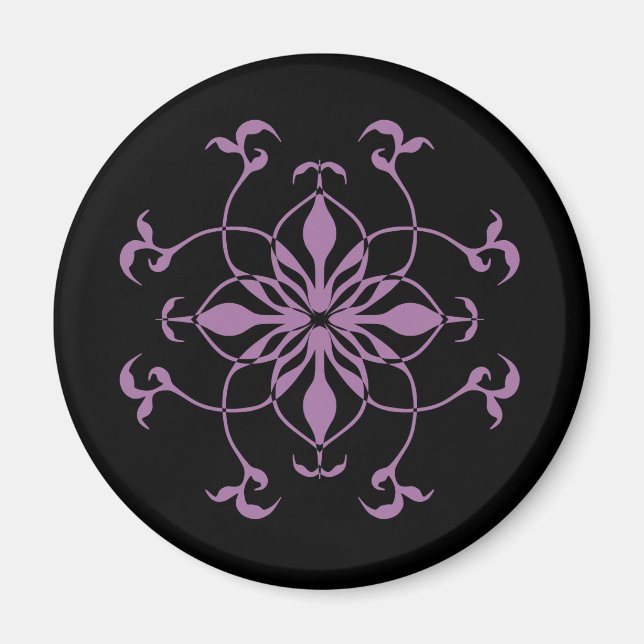 Imán Flor gótica morada y negra (Frente)