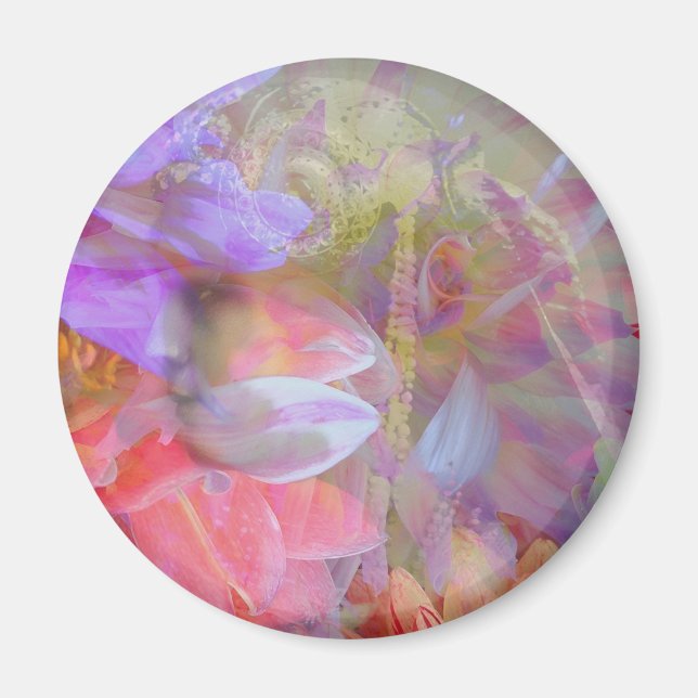 Imán Flor Hada Doble Exposición Fantasía Arte (Frente)
