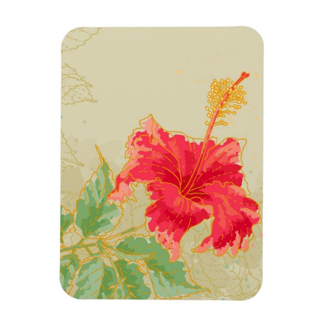 Imán Flor hibiscus sobre fondo tonificado (Vertical)