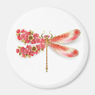 Imán Flor libélula con sakura de joyas