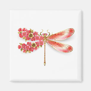 Imán Flor libélula con sakura de joyas