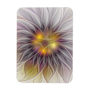 Imán Flor luminosa y colorida, fractal moderno abstract
