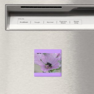 Imán Flor morada ligera con abeja