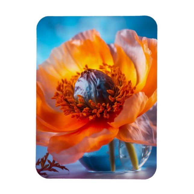 Imán Flor naranja (Vertical)