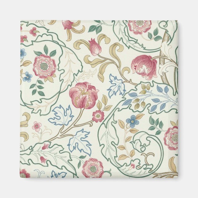 Imán Flor, patrón floral, William Morris (Frente)
