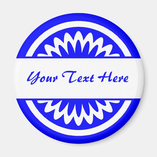 Imán Flor redonda - Azul (Frente)