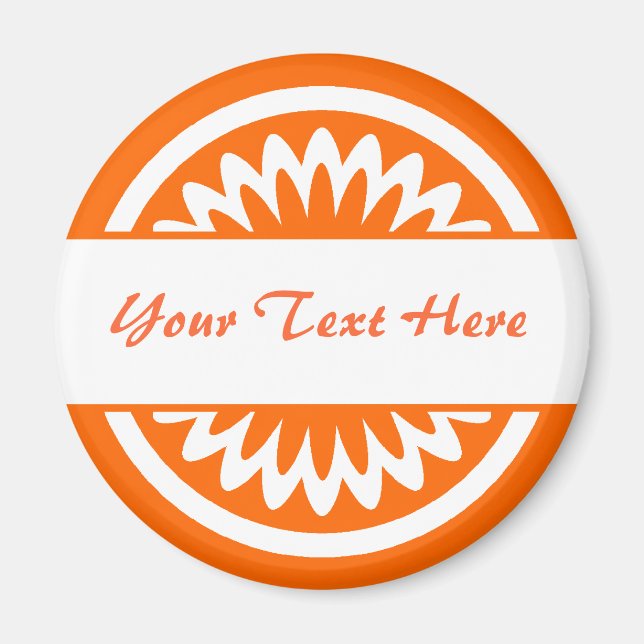 Imán Flor redonda - Naranja (Frente)