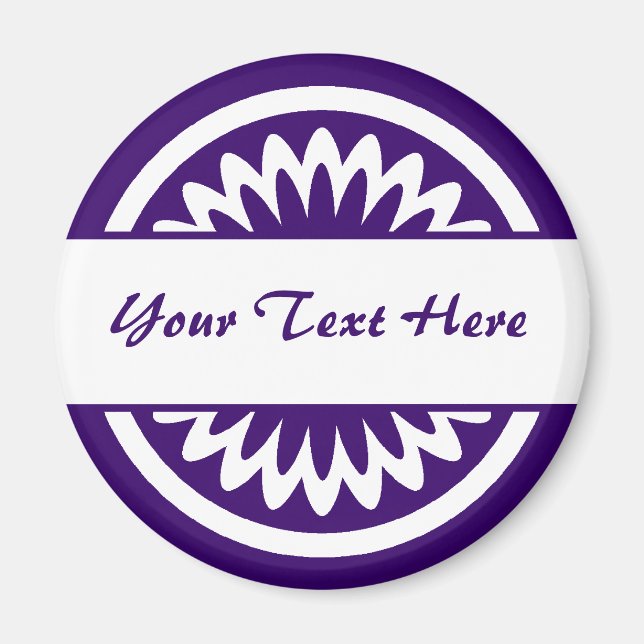 Imán Flor redonda - Púrpura profundo (Frente)